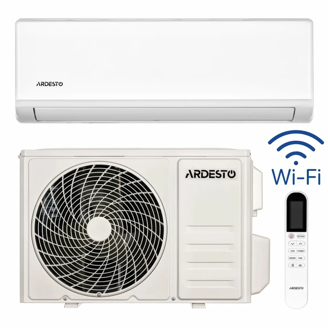 კონდიციონერი Air Conditioner ARDESTO CoolSmart 25m2 inverter 9000BTU 2.5kW A/A -15°C Wi-Fi R32 white