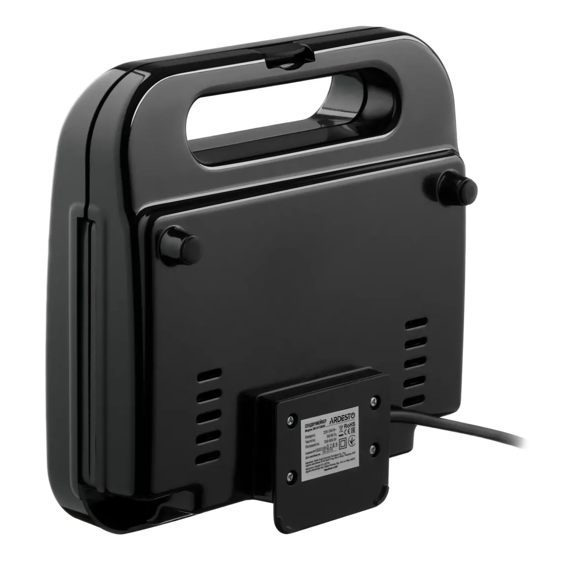 Sandwich maker ARDESTO, 700W, 1 plate-grill, device body-plastic, black