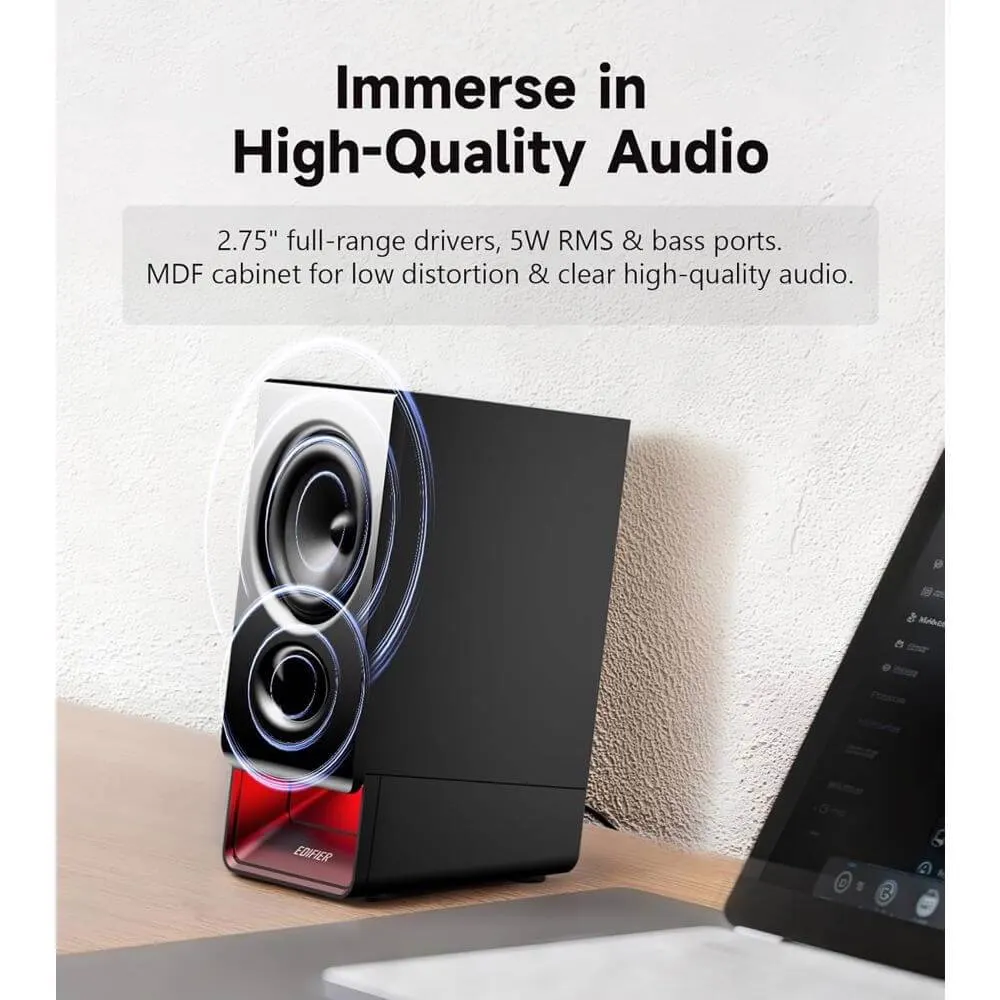 დინამიკი Edifier R20BT, 5W, Type-C Audio, AUX, Bluetooth, Speaker, Black