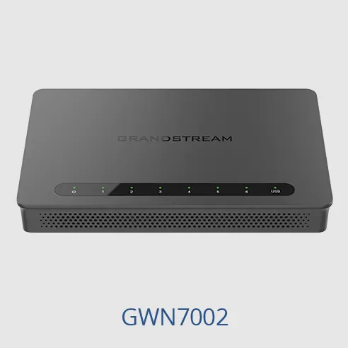 როუტერი Grandstream GWN7002 Wired Router, 2x SFP, 4x GbE WAN/LAN, 1x PoE-In, 2x PoE-Out, 2.2Gbps NAT routing, 60K NAT sessions, VPN (530Mbps), DPI, SDN