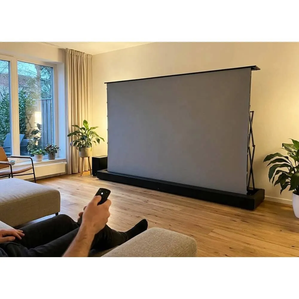 AllScreen CMF100HBC, MOTORIZED FLOOR RISING SCREEN, 221x124CM, 100", 16:9, ALR, WITH REMOTE CONTROL