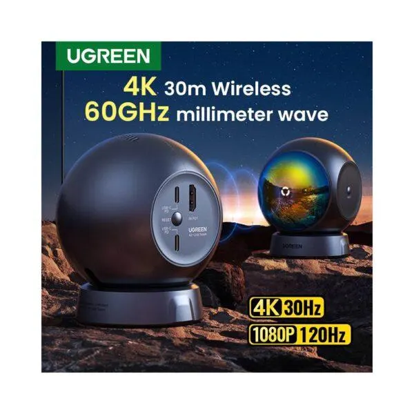 CM438, UGREEN, HDMI Transmitter, 4K Wireless HDMI Transmitter And Receiver, Black.
