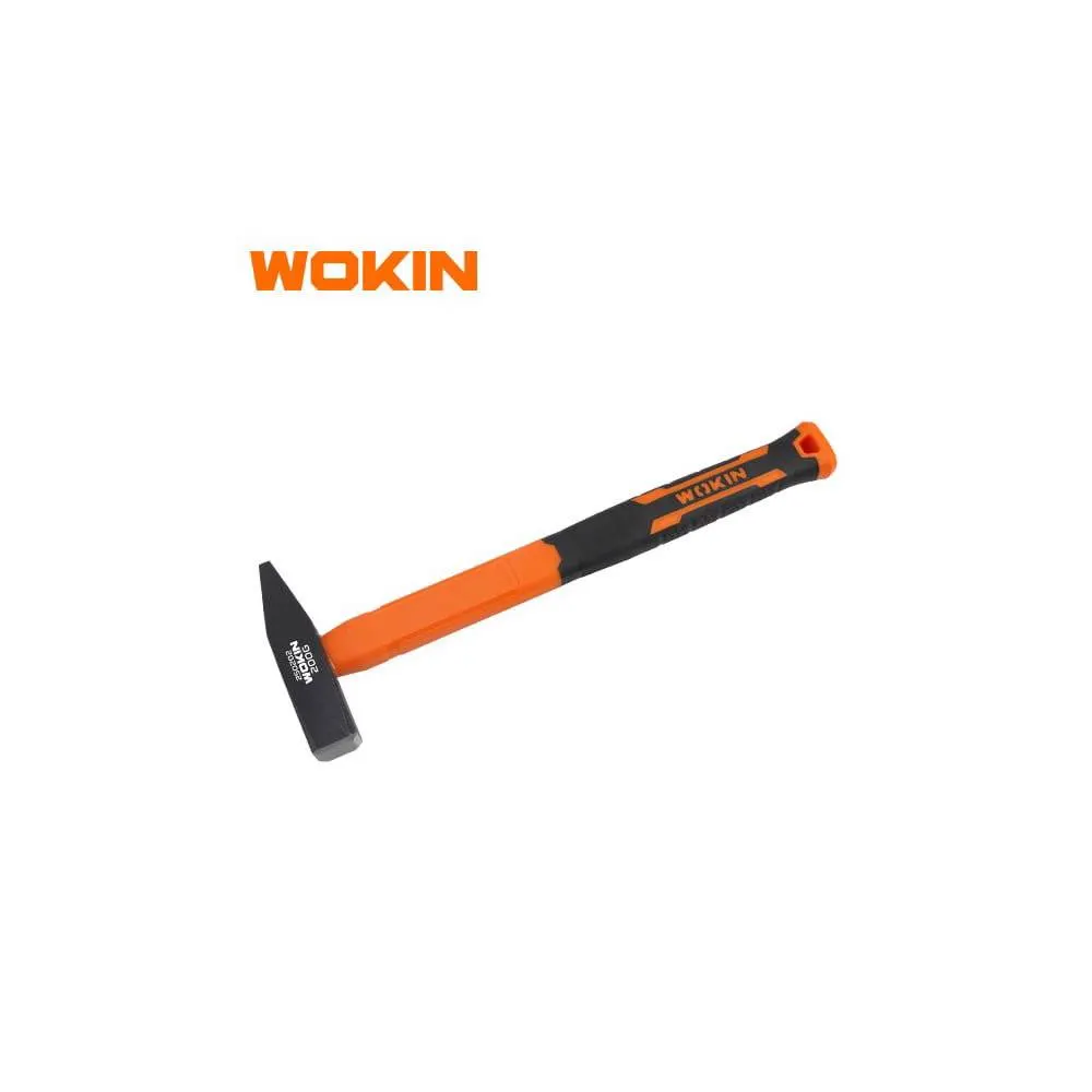 მეტალის ჩაქუჩი რეზინის სახელურით Wokin 250205, 500G, Hammer, Black/Orange