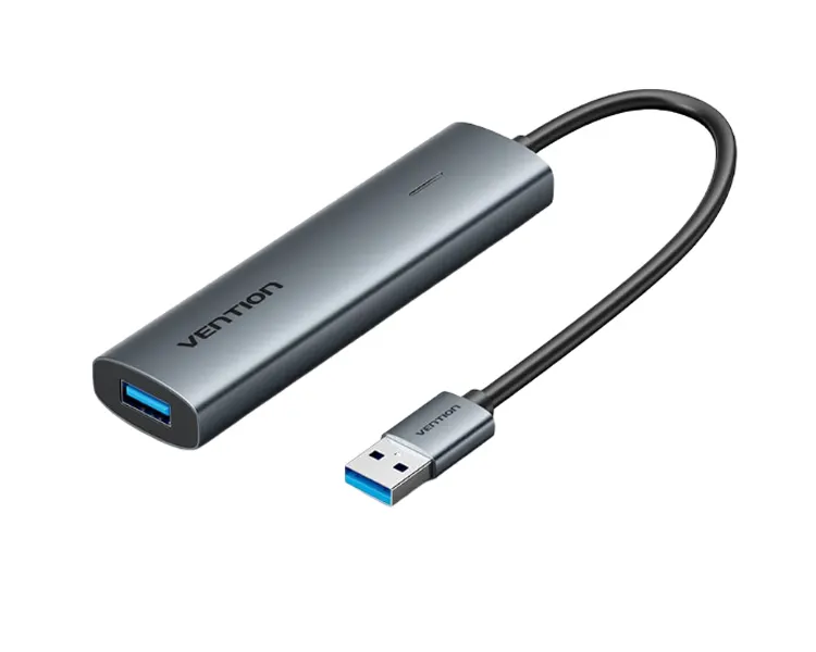 USB ჰაბი Vention TGXHB 5-in-1 USB 3.0 Hub 0.15m Gray Aluminum