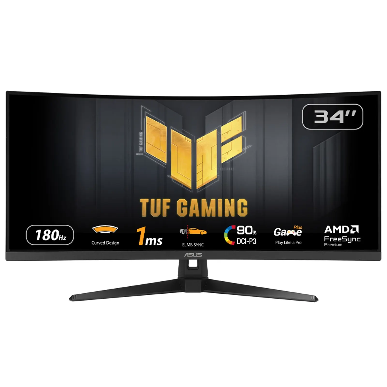 Asus Monitor 34" TUF Gaming VG34VQ3B 2xHDMI, 2xDP, 4xUSB, MM, VA, 3440x1440, 21:9, 180Hz, 1ms, DCI-P3 90%, CURVED, AdaptiveSync, HDR400