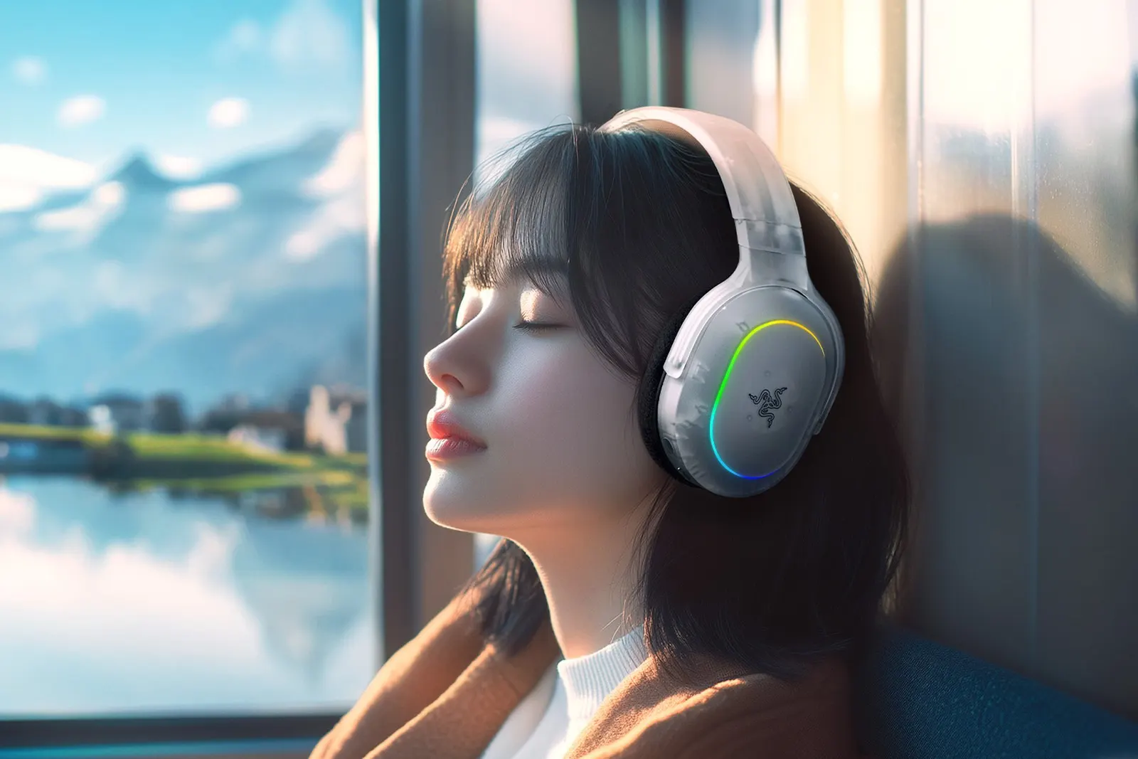 ყურსასმენი Razer Gaming Headset Barracuda X Chroma, BT/WL, RGB, Phantom White Ed