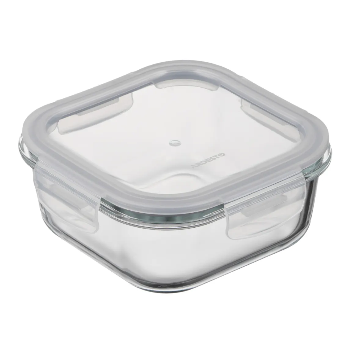 საკვების კონტეინერი Ardesto Food storage container Gemini 0.8l, borosilicate glass, plastic, square, transparent