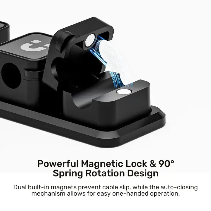 კაბელის დამცავი T1117A, UNITEK, Cable Manager, Magnetic Cable Clips (3pcs Clips + 1pc Base per Box).