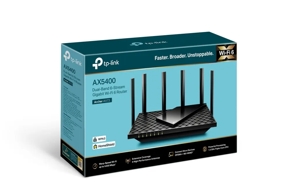 Wi-Fi როუტერი TP-Link Archer AX73 4804/574 Mbps