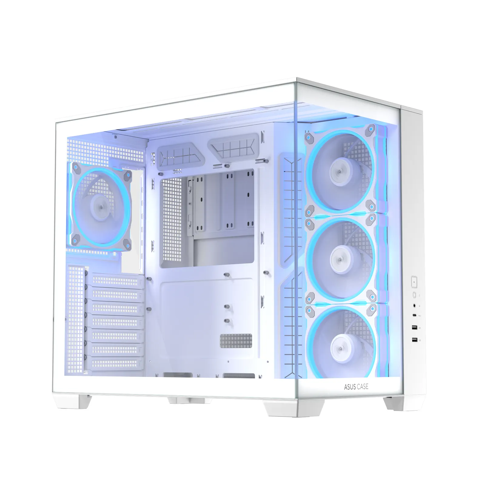 ქეისი ASUS A32 PLUS TG ARGB – Mid Tower | ATX/mATX/Mini-ITX | TG | 4×120mm ARGB Fans | GPU 420mm | CPU Cooler 165mm | 360mm Radiator | White