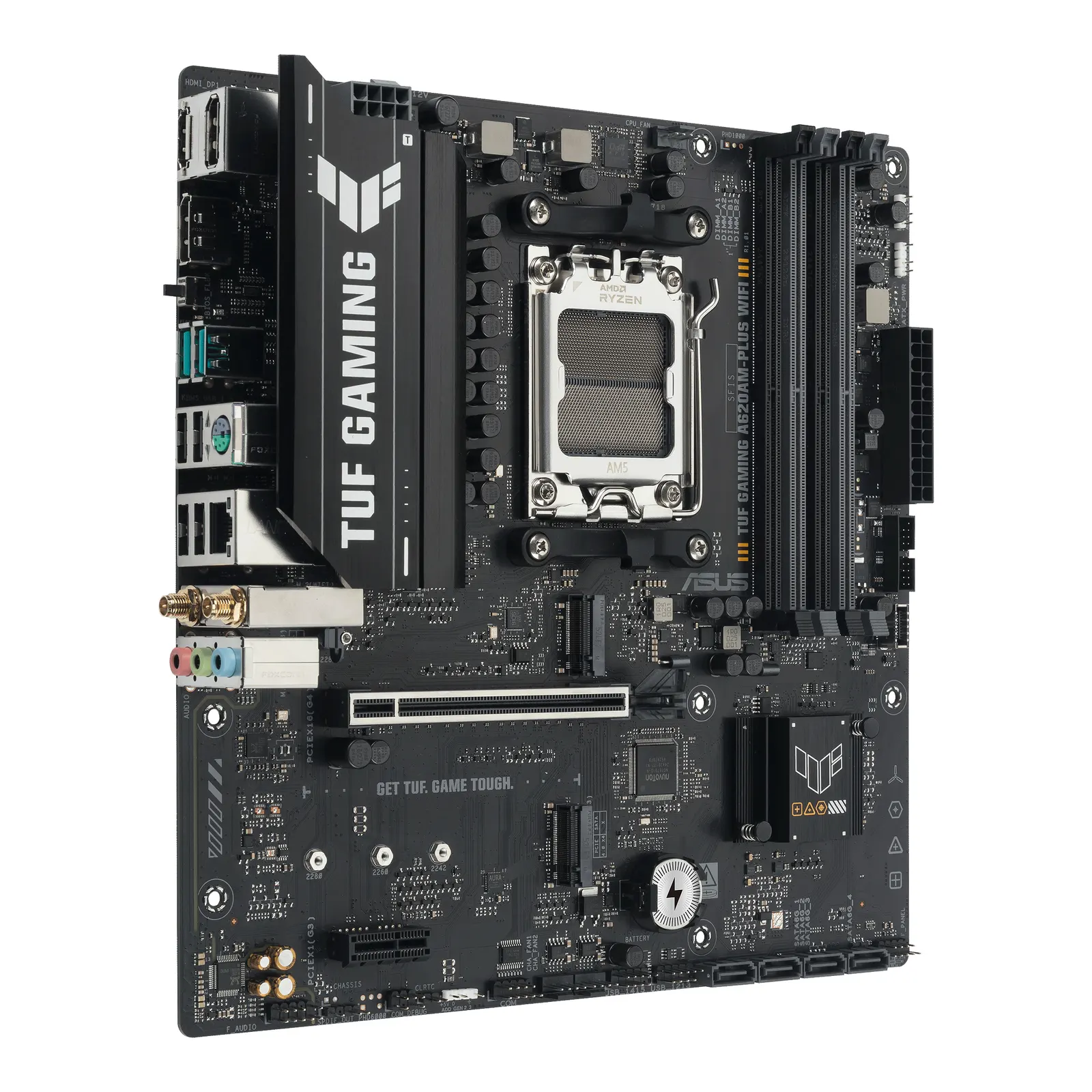 დედაპლატა ASUS Motherboard TUF GAMING A620AM-PLUS WIFI sAM5 A620 4xDDR5 HDMI DP Wi-Fi BT mATX