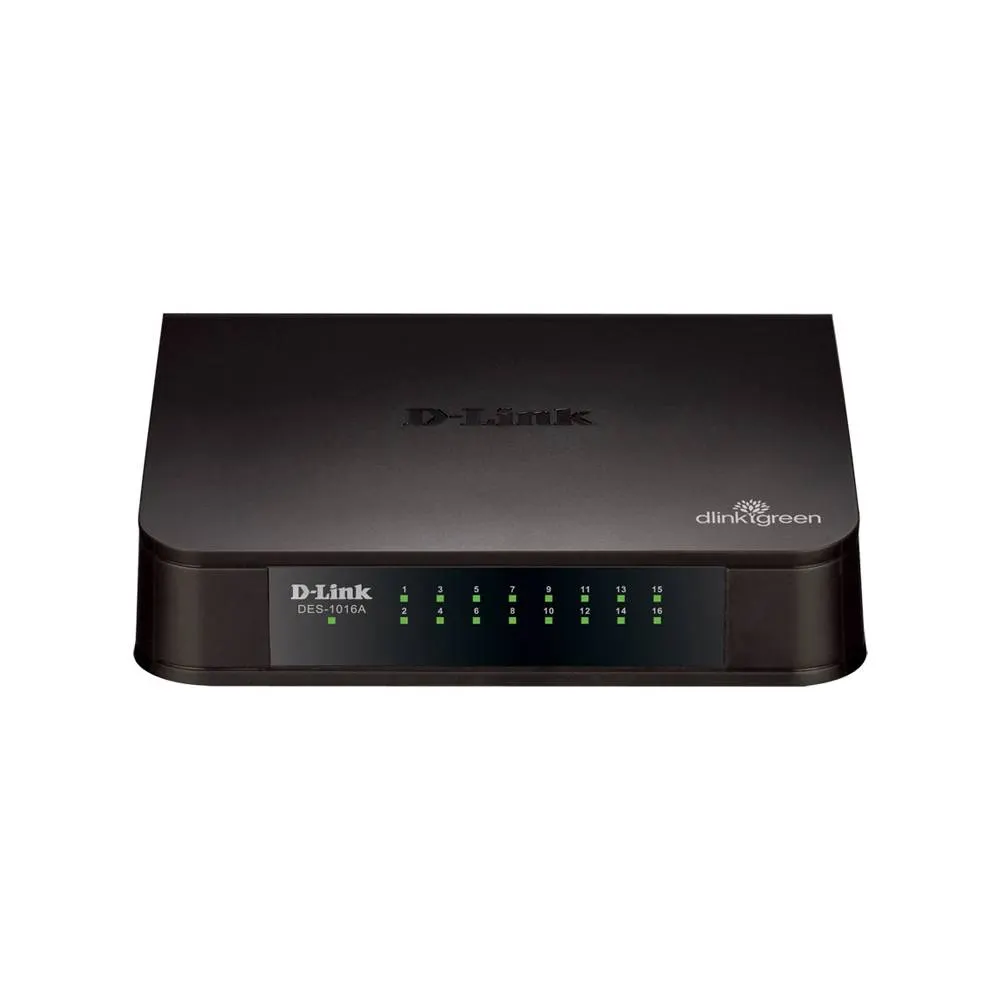 სვიჩი D-Link DES-1016A, Unmanaged Switch, 16 Ports 10/100Base-TX, Black