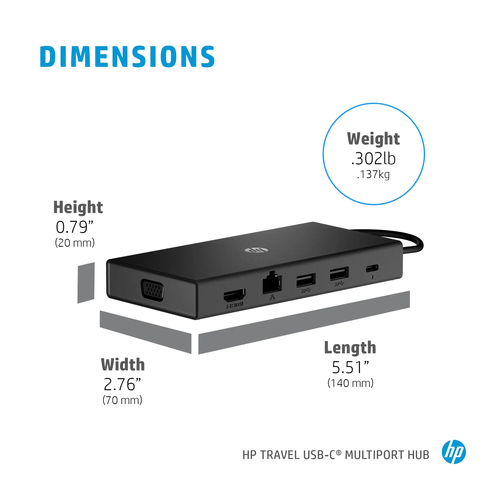 HP Travel USB-C Multi-port Hub EURO