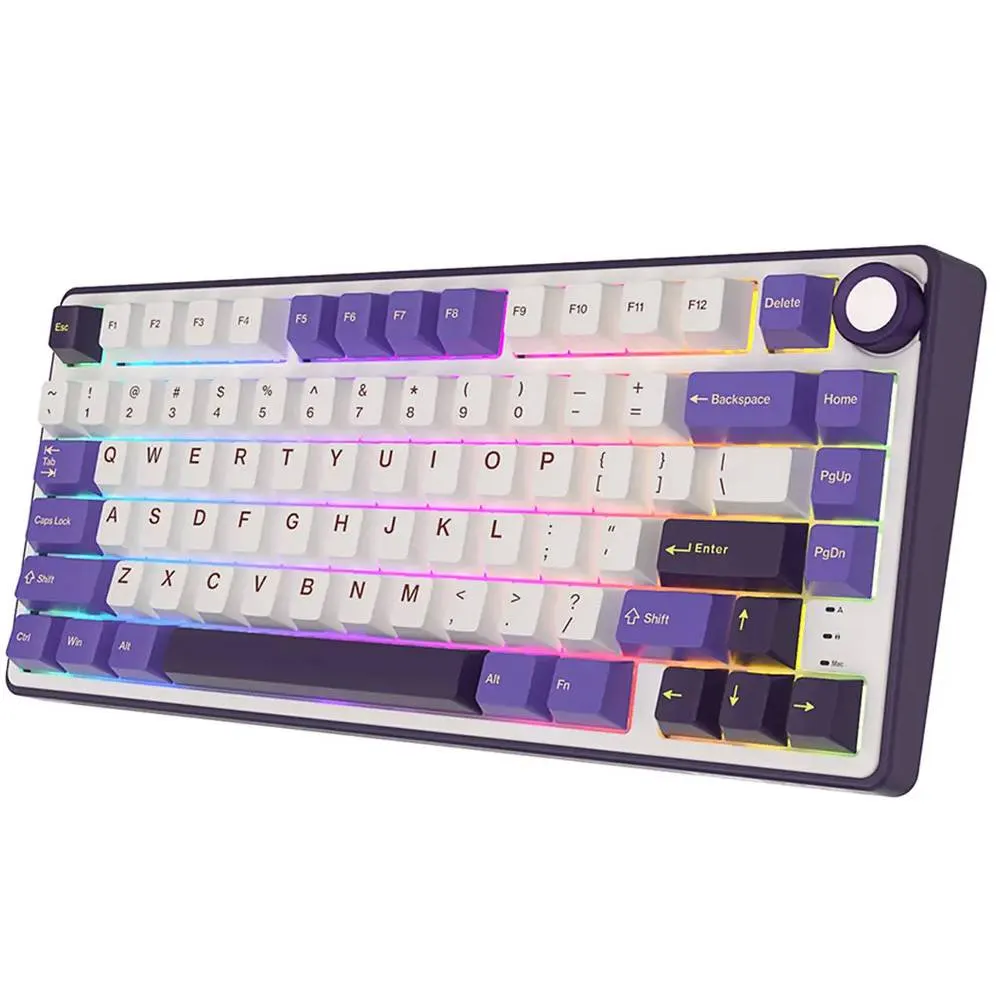 კლავიატურა Royal Kludge RK R75 RGB Mechanical Keyboard, Brown switch, Hot Swappable, Hot Swappable, Type-C wired, Blackberry