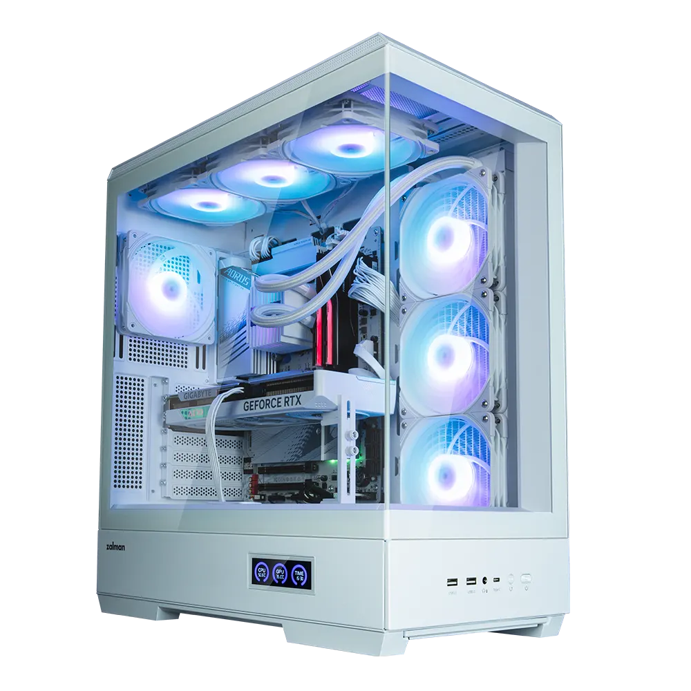 ქეისი Zalman PC case P50 DS without PSU, 2xUSB3.0, 1xUSBType-C, 4x120mm ARGB, VGA 435 mm, LCS ready, TG Side Panel, ATX, white