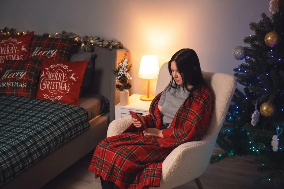 პლედი Ardesto Christmas Fleece blanket 130x160cm, 100% polyester, classic tartan