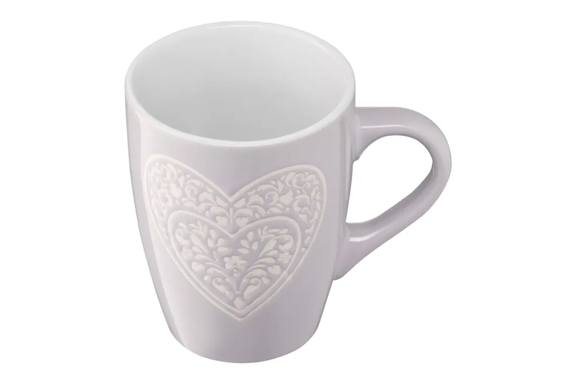 კათხა Mug ARDESTO Heart, 330ml, ceramics, gray