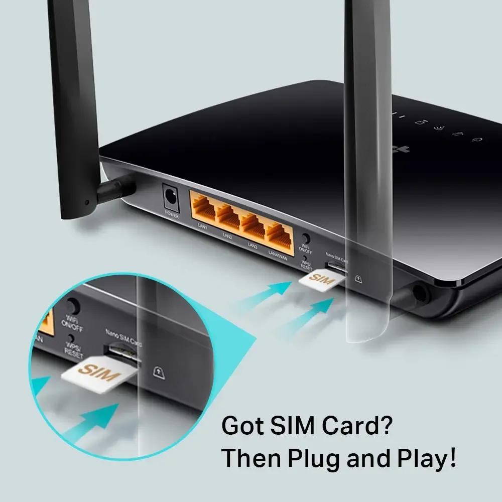 TP-Link, Archer MR200, AC750 Wireless Dual Band 4G LTE Router