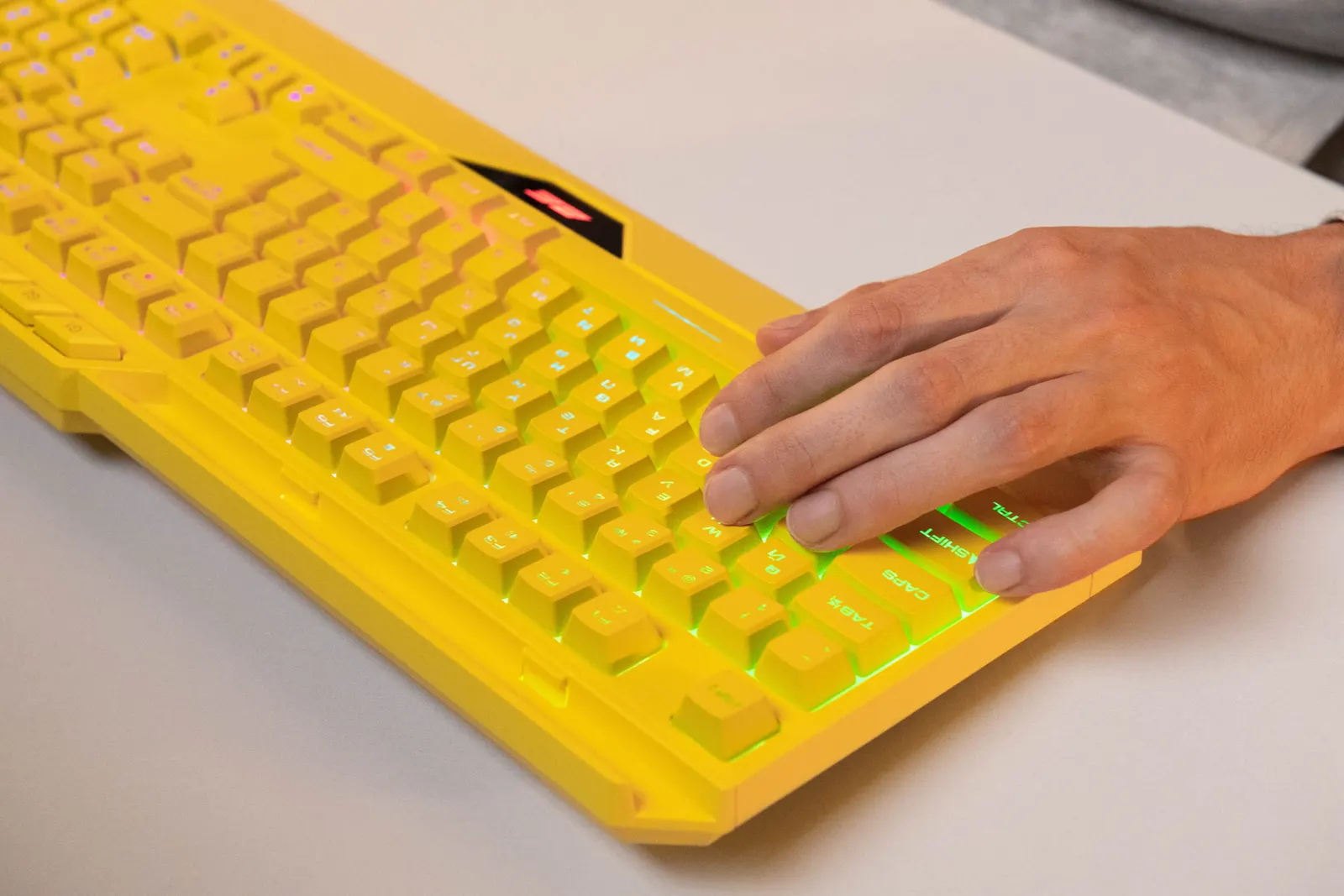 კლავიატურა 2E GAMING Membrane keyboard KG315 110key, USB-A, EN/UA, RGB, yellow