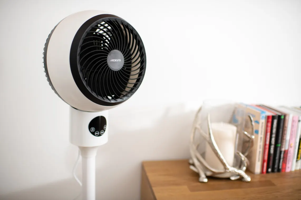 ვენტილატორი ARDESTO Floor fan, 50W, remote control, display, black and white