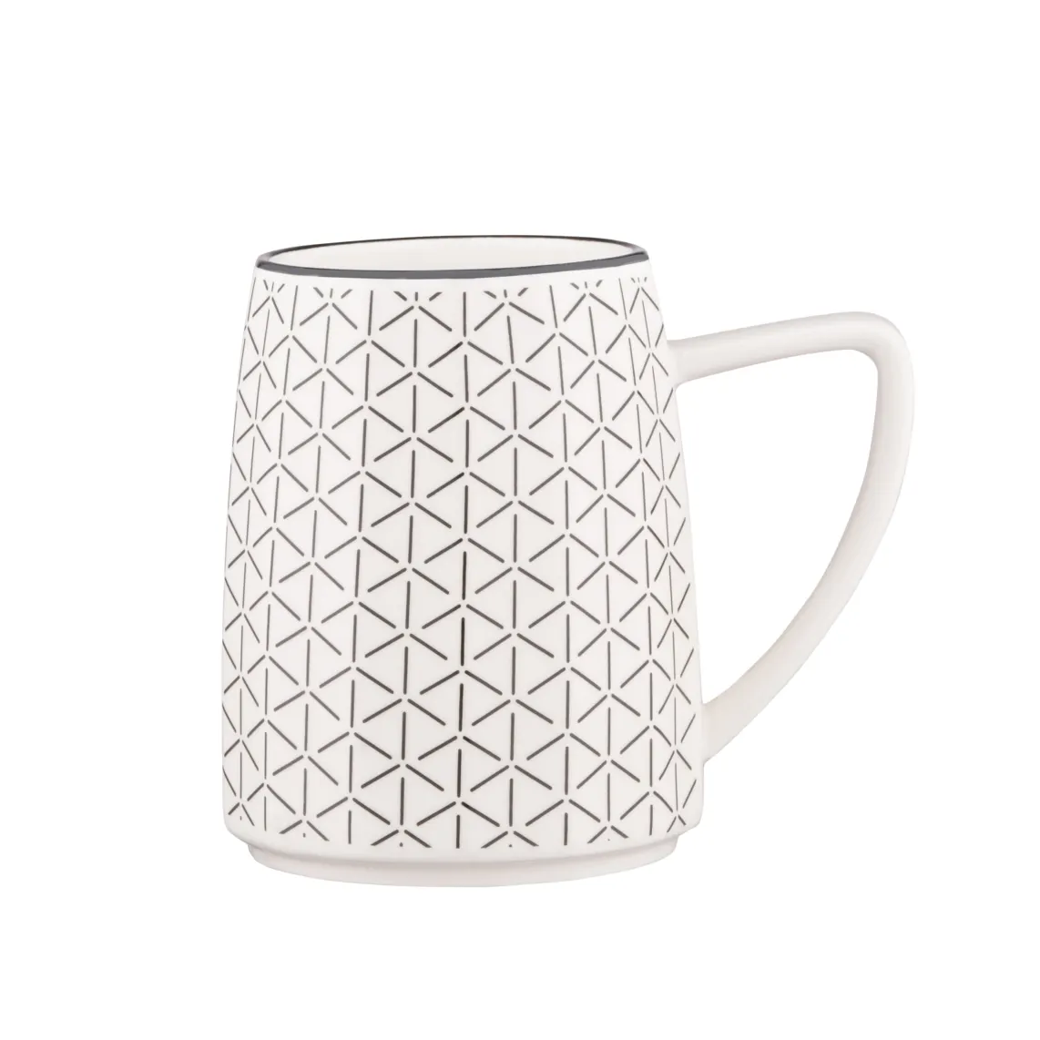 კათხა Mug ARDESTO Lamberto, 360ml, porcelain, white-gray