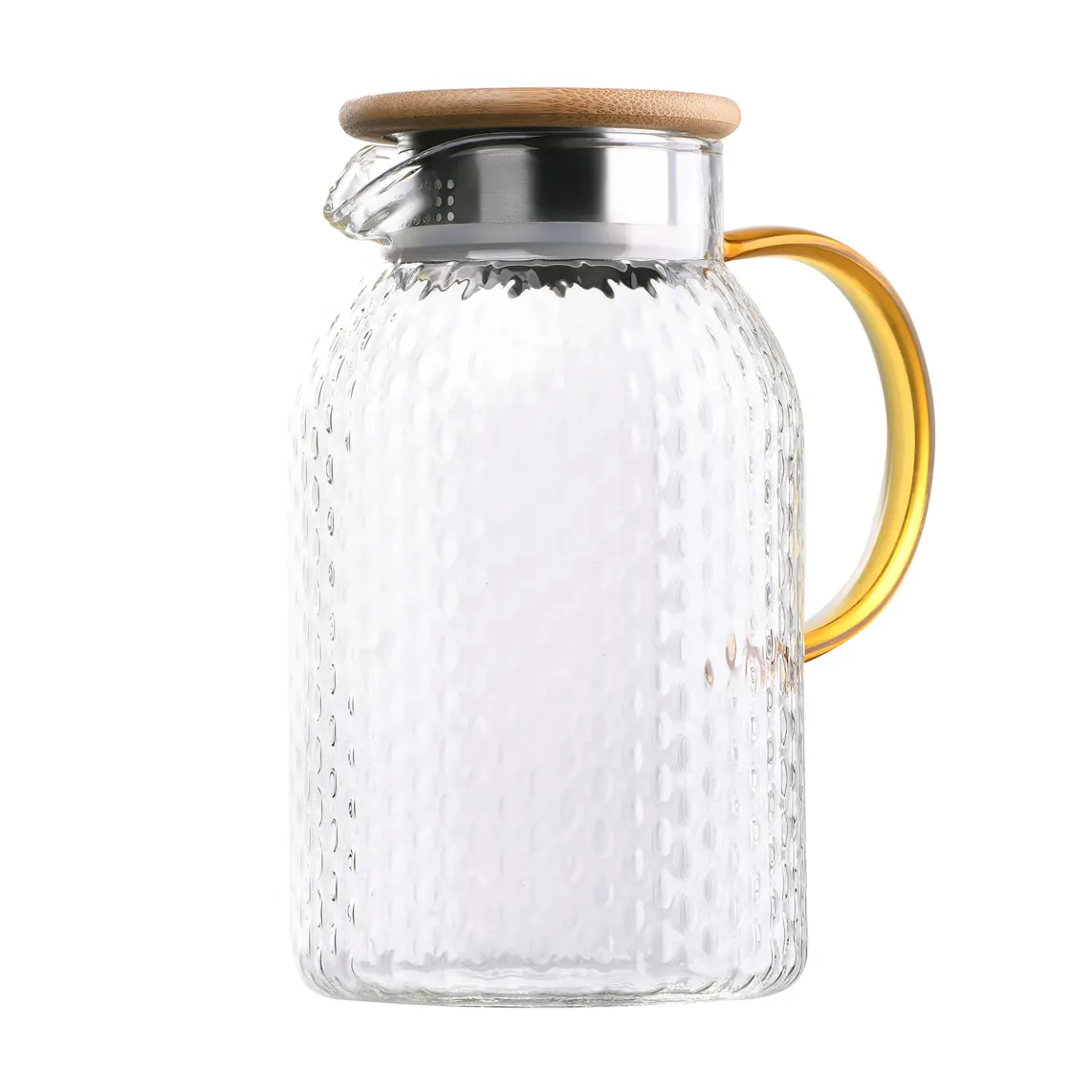 დოქი Ardesto Pitcher with lid Dew 1500ml, borosilicate glass, stainless steel, bamboo, transparent