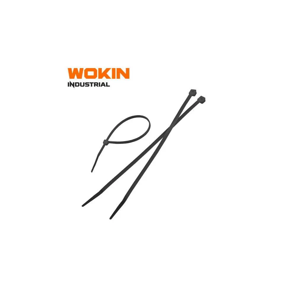 ხამუთი Wokin 651223, 2.5x200mm, 100 PCS Nylon Cable Tie, Black