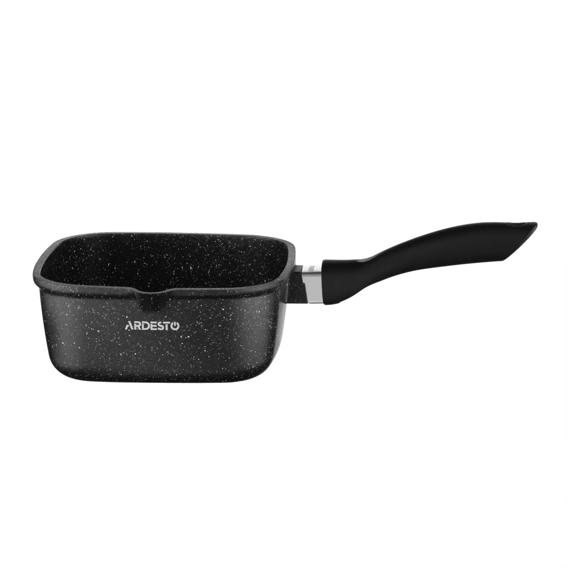 ქვაბი Saucepan with glass lid ARDESTO Gemini, 2l, aluminum, square, black