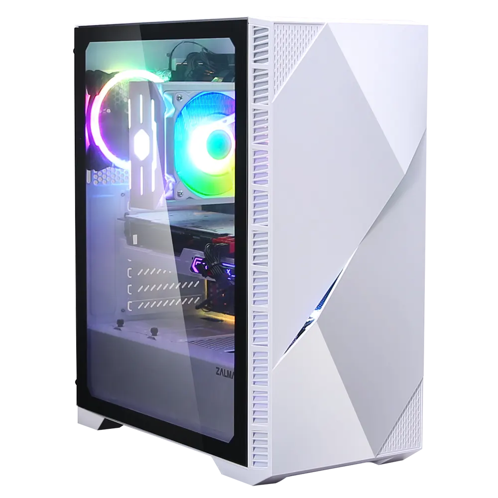 ქეისი Zalman Computer case Z3 Iceberg, MidT, 1xUSB2.0,2xUSB3.0, 2x120mm, TG (side panel), without PSU, white