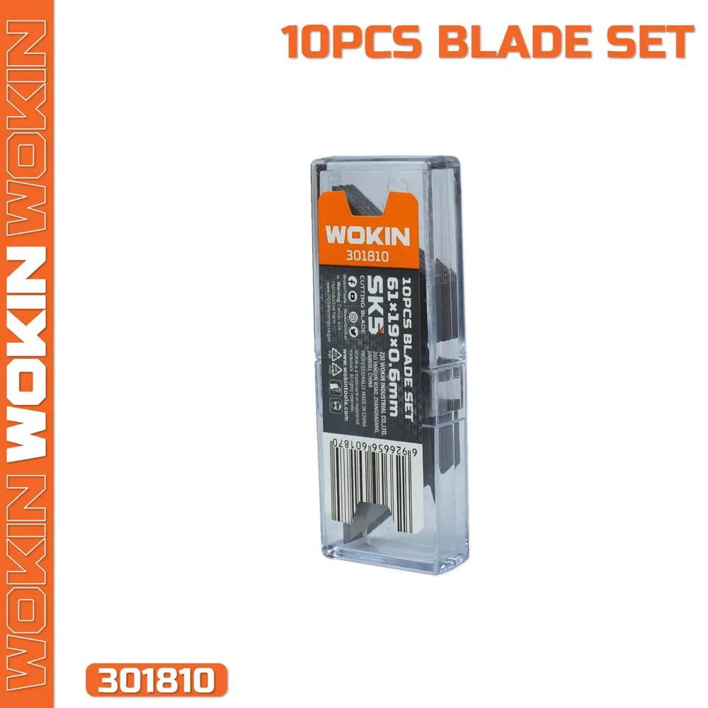 Wokin 301810, 61*19mm, 10Pcs, Blade Set, Silver