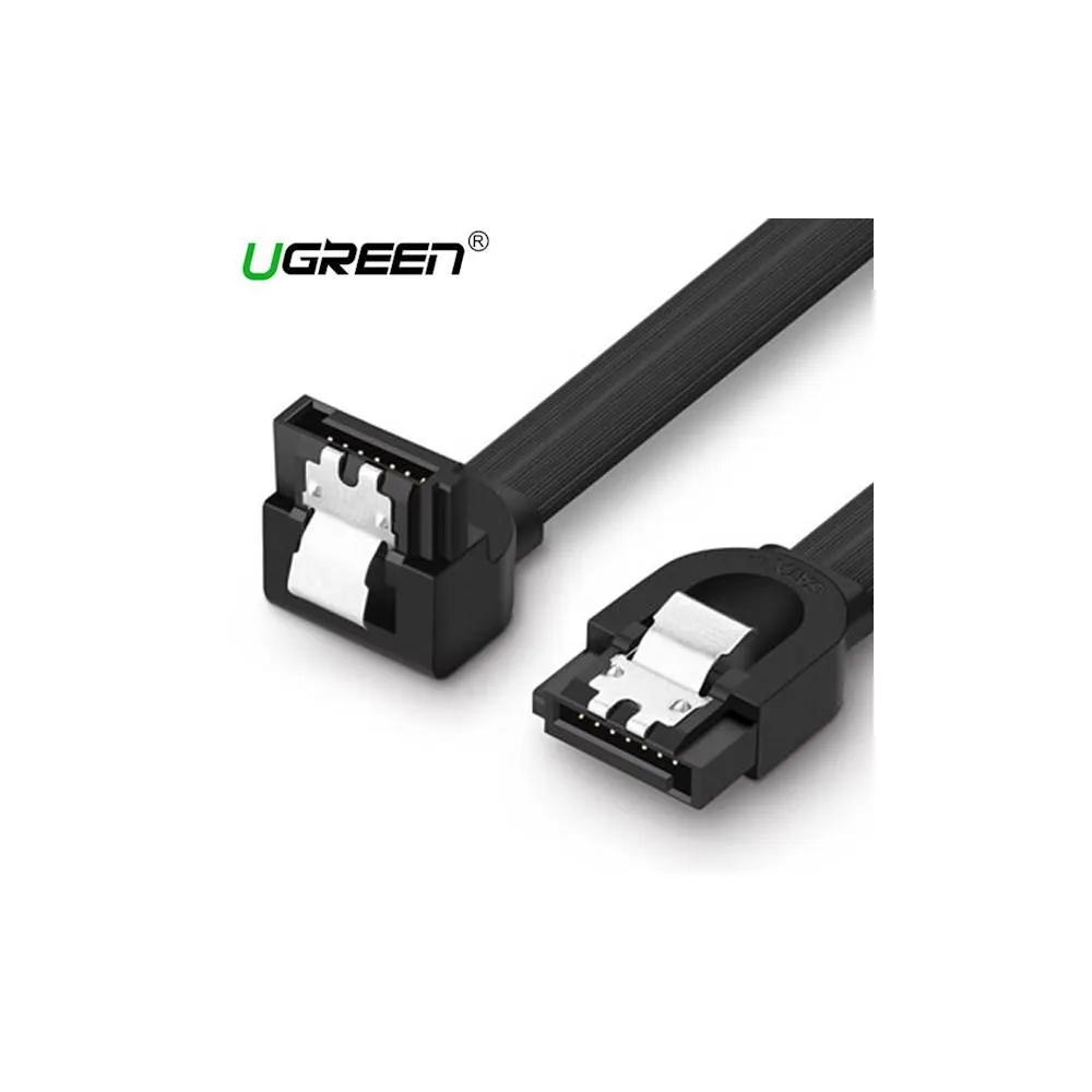 SATA კაბელი UGREEN US217 (30797) SATA 3.0 Data Cable 90° Elbow, 0.5m, Black