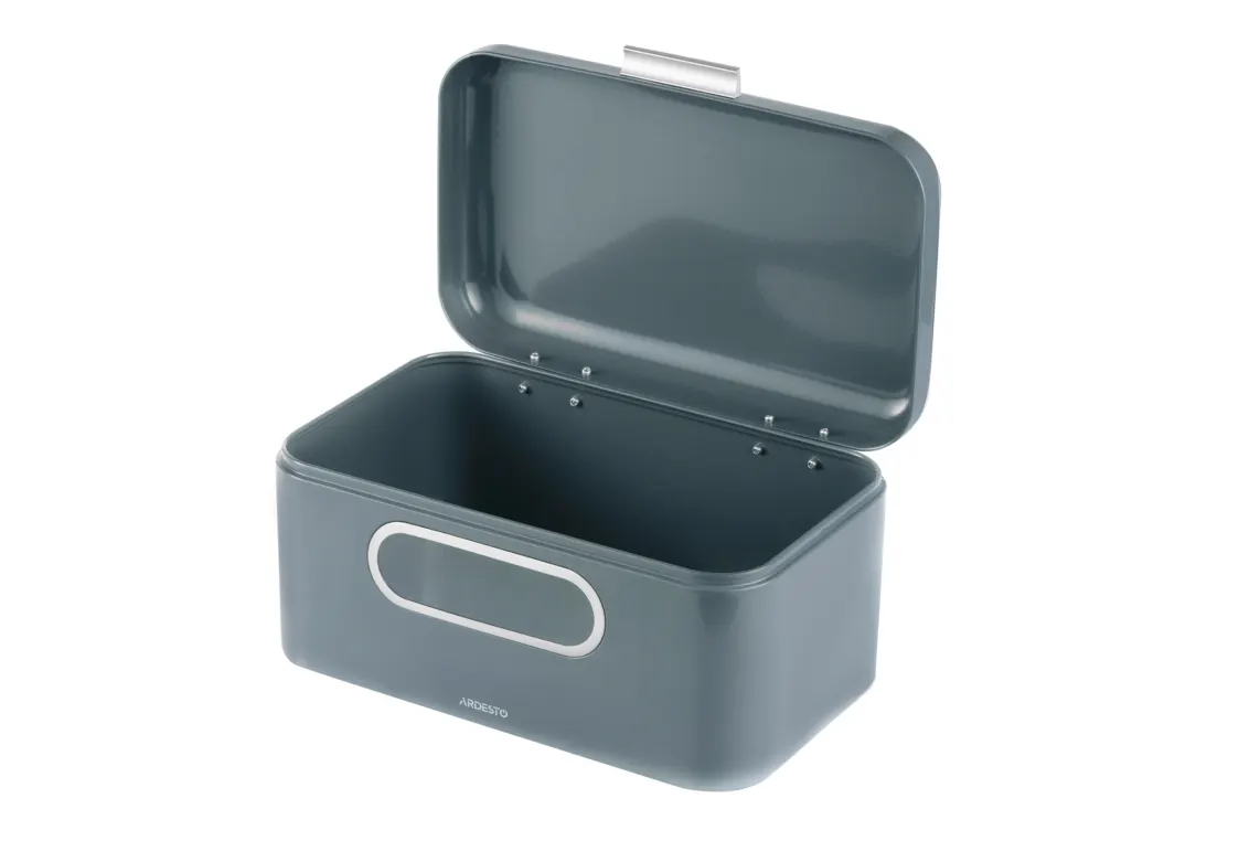პურის ყუთი Ardesto Bread bin Gemini, 30x18x15cm, metal, grey