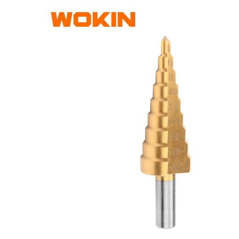 ბურღის პირი მეტალისთვის Wokin 759032, 4-32*2mm, Titanium Coated Step Drill Bit, Gold