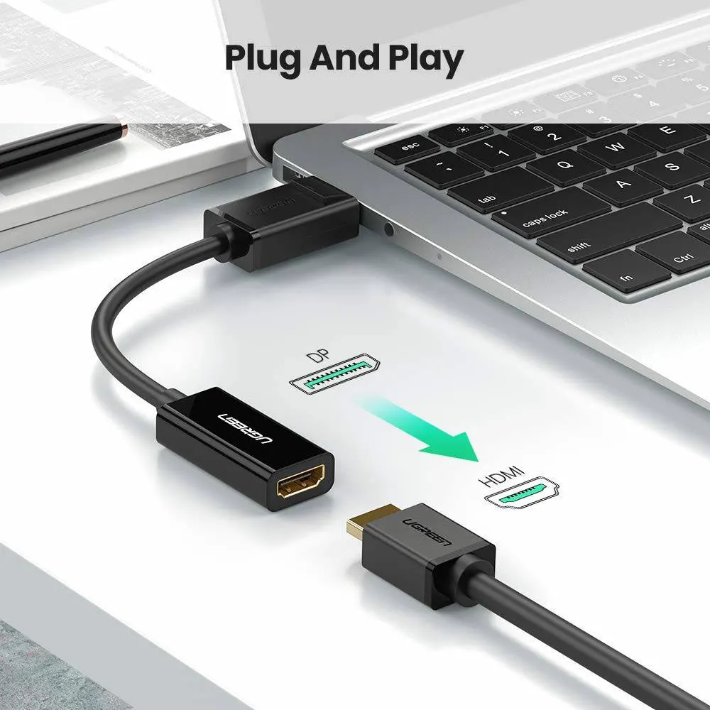Adapter UGREEN MM137 (40363) DisplayPort to HDMI Female Converter, 4K*2K, 25cm, Black