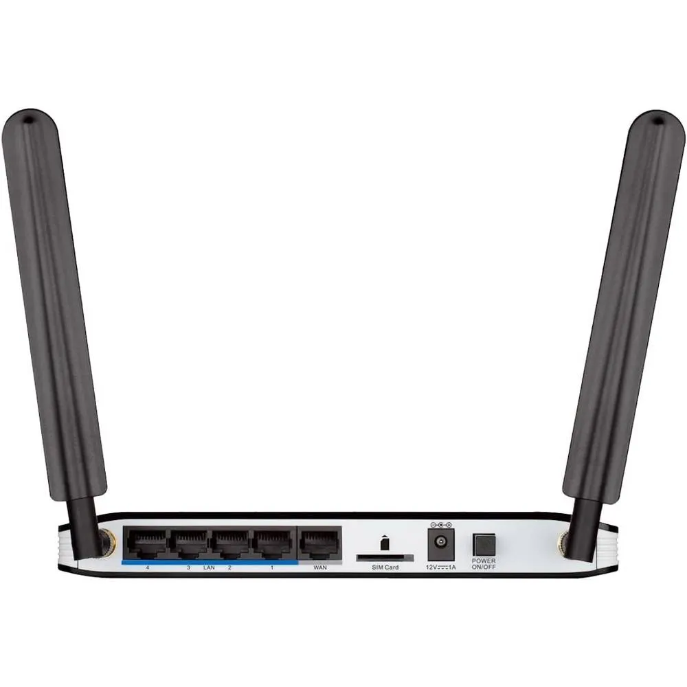 D-Link DWR-921 N300 Wi-Fi LTE Router, 100Base-TX WAN, 4x100Base-TX LAN, 2x3dBi detachable LTE antennas, 2x3dBi internal Wi-Fi antennas, SIM slot