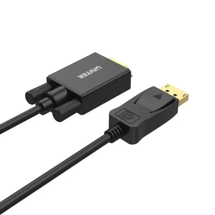 Y-5118F,UNITEK 1.8m Display Port Male to VGA Male Adapter