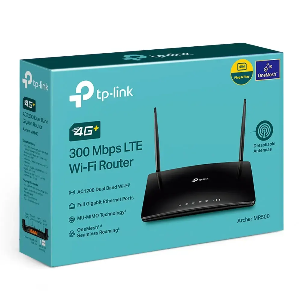 TP-Link, Archer MR500, 4G+ Cat6 AC1200 Wireless Dual Band Gigabit Router