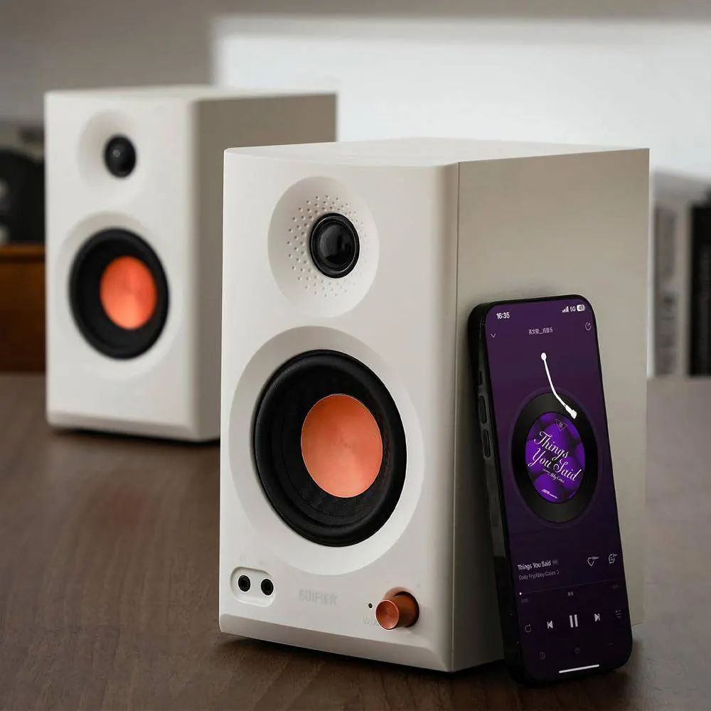 დინამიკი Edifier MR3, 36W, TRS, RCA, AUX, Bluetooth, Powered Studio Monitor Speakers, White