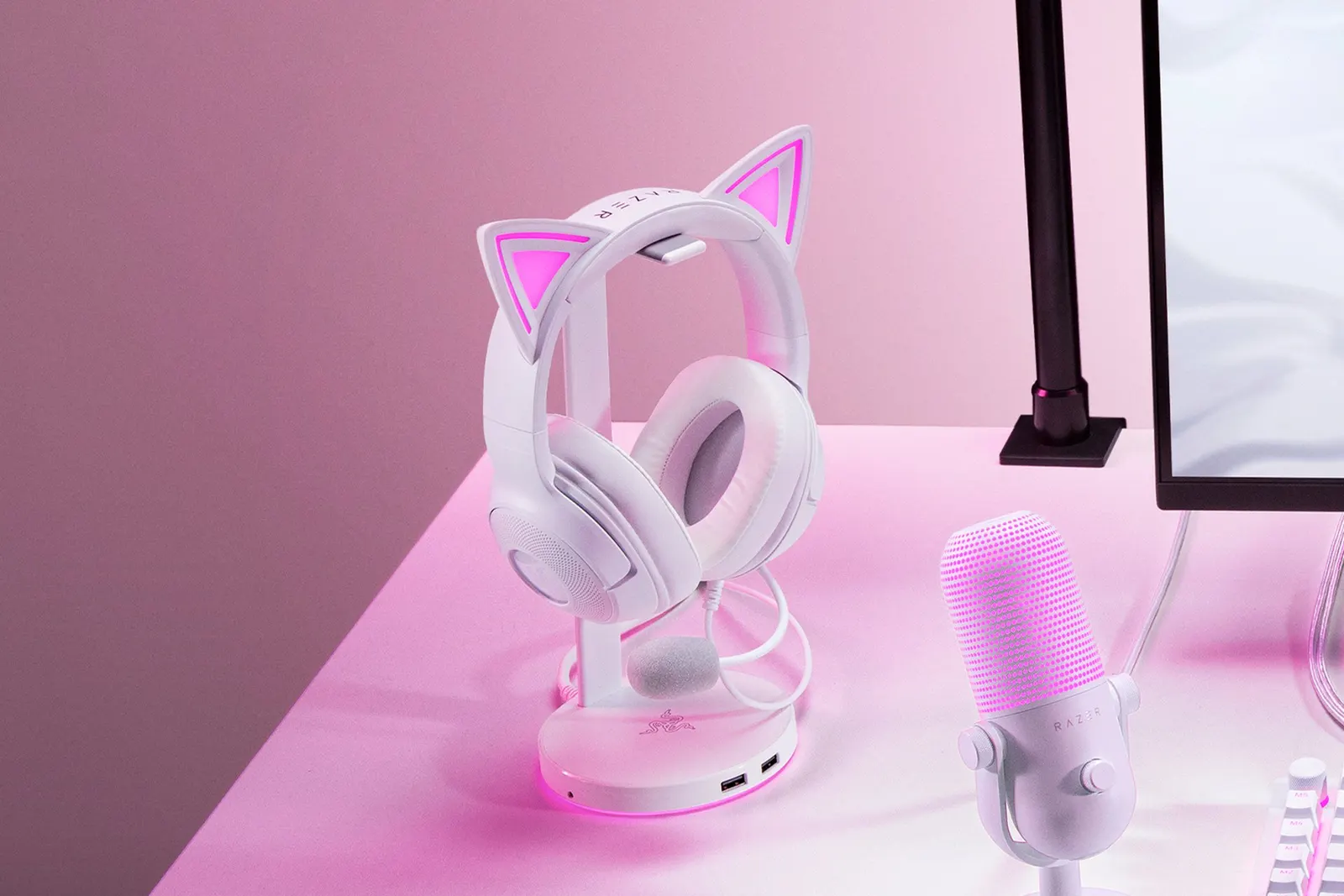 ყურსასმენი Razer Headset Kraken Kitty V2, 7.1, RGB, USB-A, white