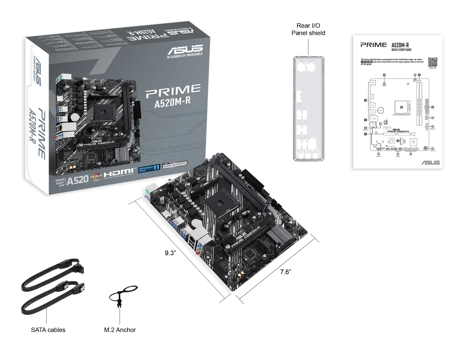 დედაპლატა ASUS Motherboard PRIME A520M-R sAM4 A520 2xDDR4 M.2 HDMI mATX
