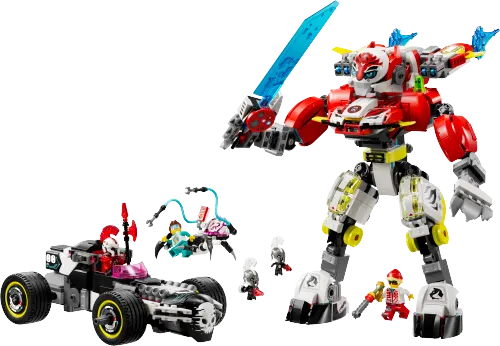 კონსტრუქტორი LEGO DREAMZzz Cooper's Tiger Mech & Zero's Hot Rod Car 71497