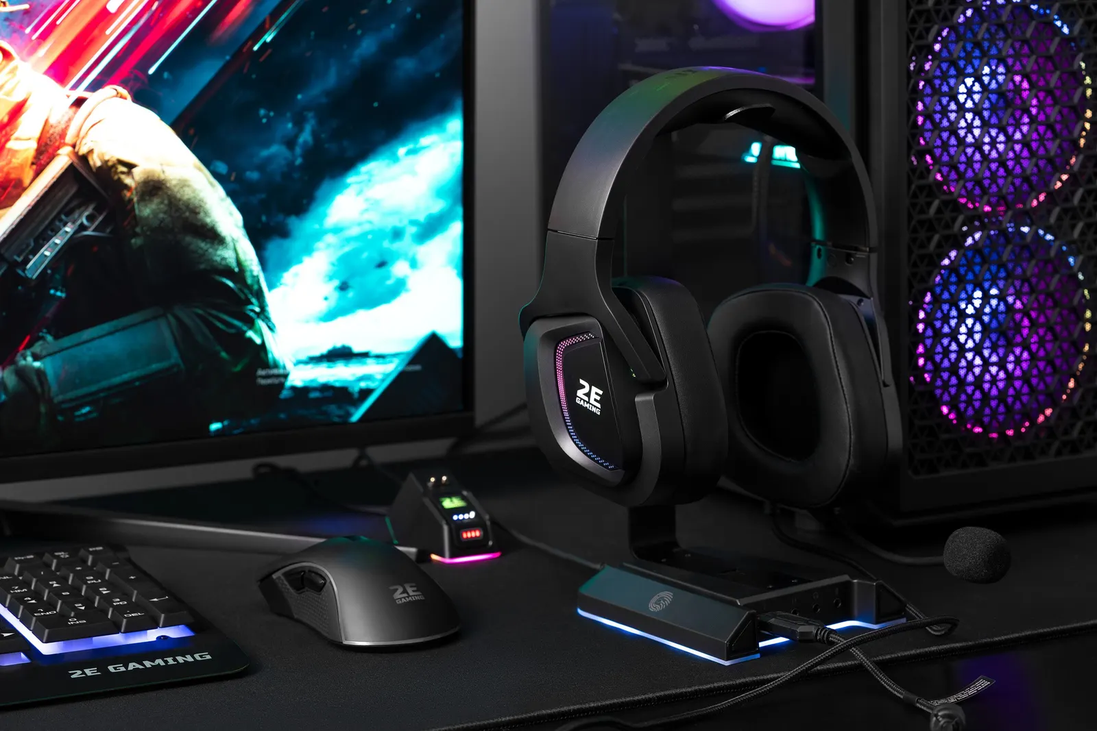 ყურსასმენი 2E GAMING Headset HG340 RGB USB 7.1 Black