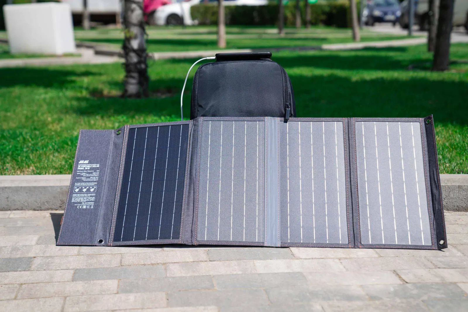 მზის პანელი 2E portable solar panel, 36 W, USB-C 20W, USB-A 18W