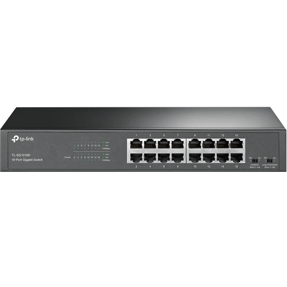 TP-Link, TL-SG1016D, 16-port Gigabit Switch, 16 10/1000, Desktop/Rackmount switch