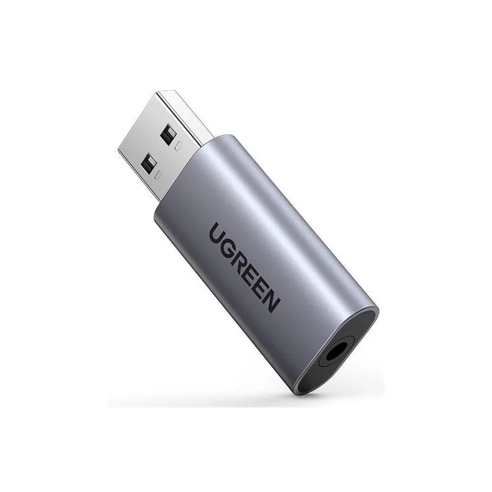 USB ხმის ბარათი UGREEN CM383 (80864) 2-in-1 USB External Sound Card, Gray