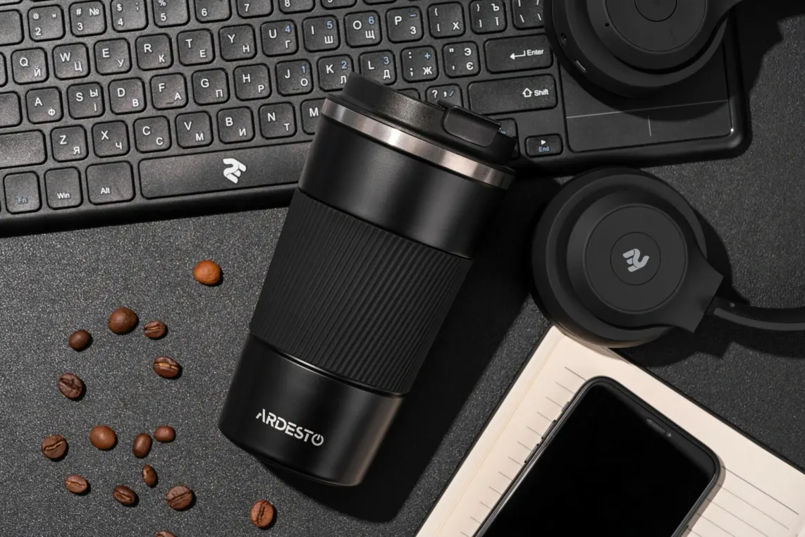 თერმოჭიქა Ardesto Travel mug Urban 500 ml, black, s/s