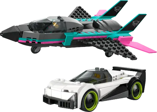 კონსტრუქტორი LEGO City Jet vs. Car 60489