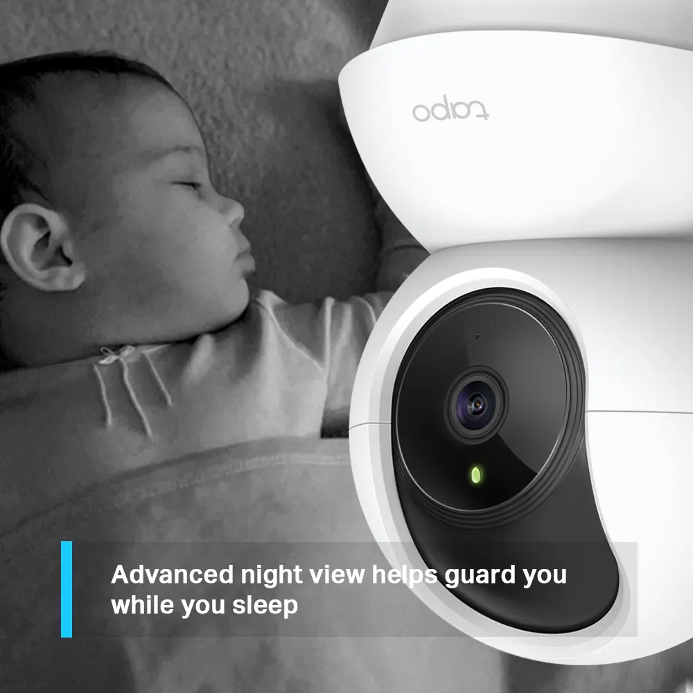სმარტ კამერა TP-Link Tapo C200 Wi-Fi Camera - 1920 x 1080, Wi-Fi, 360° / 114° Viewing Angle, MicroSD Card Slot (Up to 512 GB), Two-Way Audio, iOS 9+, Android 4.4+
