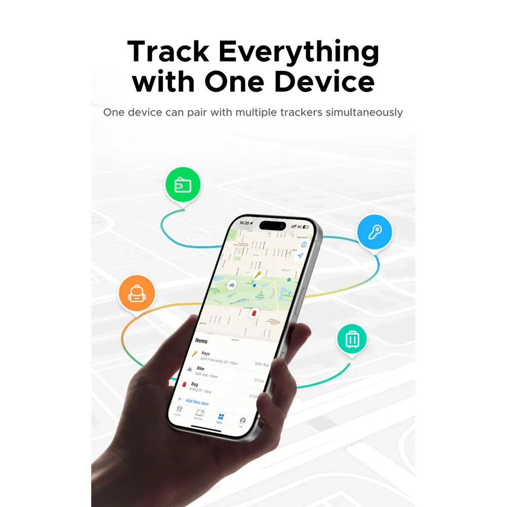 Smart Tag UGREEN CM915 (75644) Slim Pro, IOS+Android, Smart Tag Finder, Dark Gray