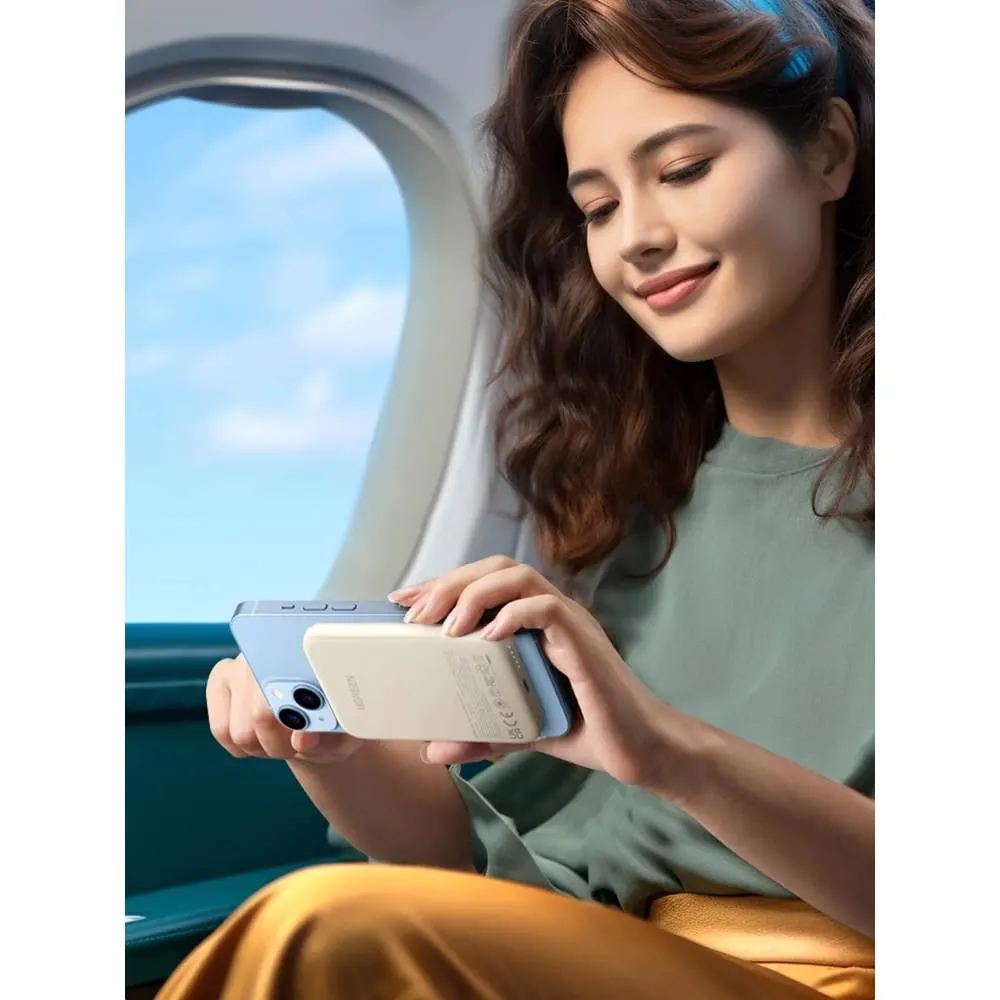 UGREEN PB561 (25207), 5000mAh, Type-C, Magnetic Power Bank, Beige